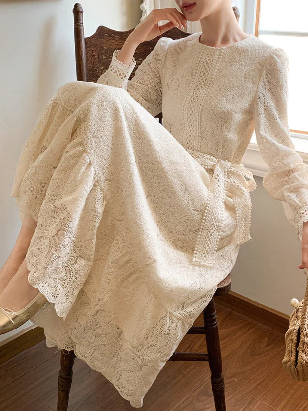 Ivory Vintage Lace Dress