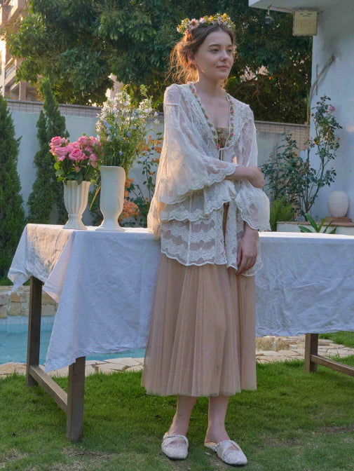 Blossom Garden Embroidered Corset & Skirt