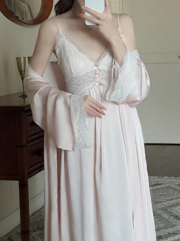 Blush Petal Veil Nightgown Set