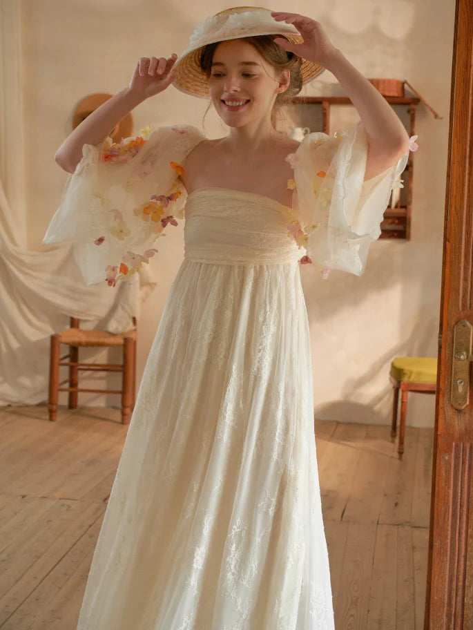 Floral Sleeves Enchanted Garden Bloom Dress