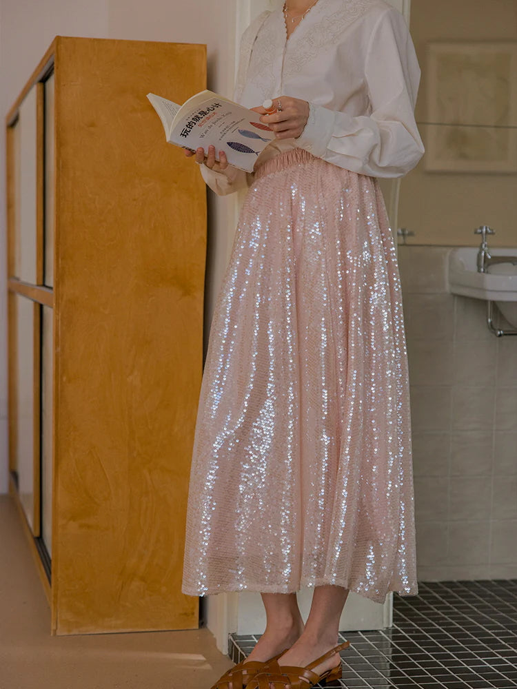 Moonlit Sparkle Sequin Tulle Skirt