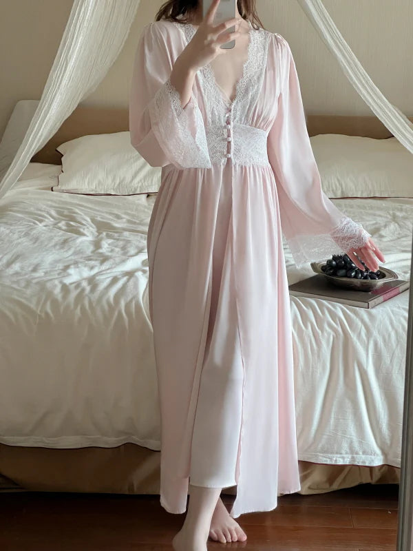 Blush Petal Veil Nightgown Set