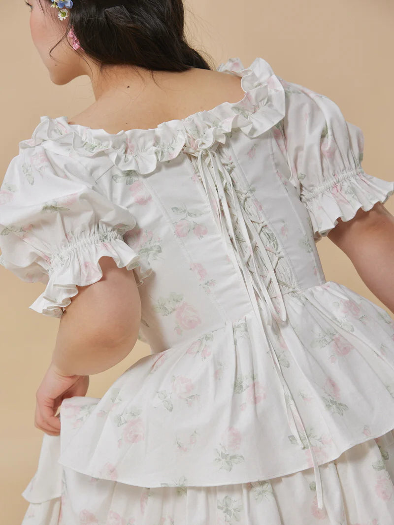 Rosy Garden Tiered Plus Size Dress