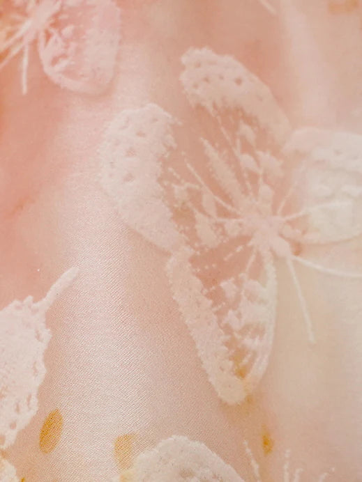 Peach Blossom Off-Shoulder Ruffle Dress