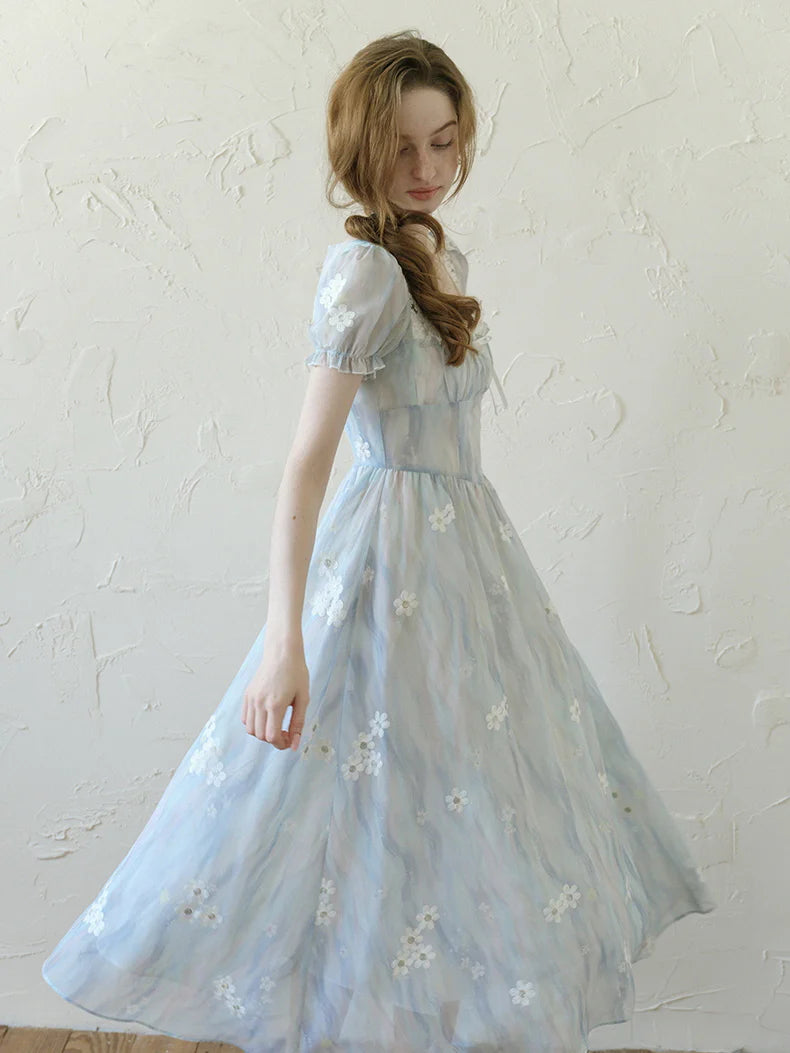 Enchanted Sky Blue Floral Dress