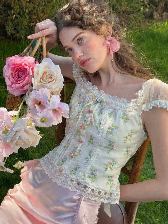 Floral Garden Lace Corset Top