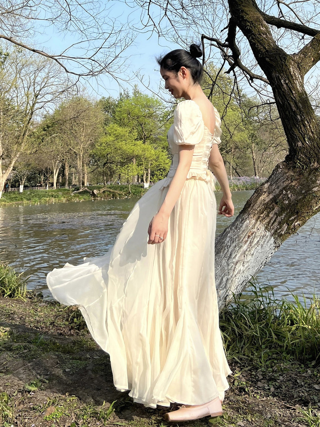 High-Waisted Fairy Chiffon Maxi Skirt