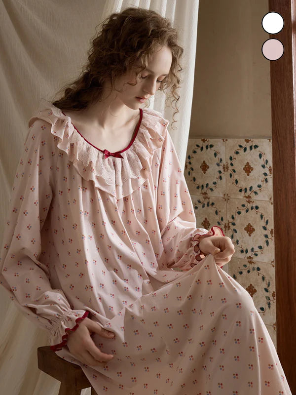 Vintage Rose Ruffle Nightgown