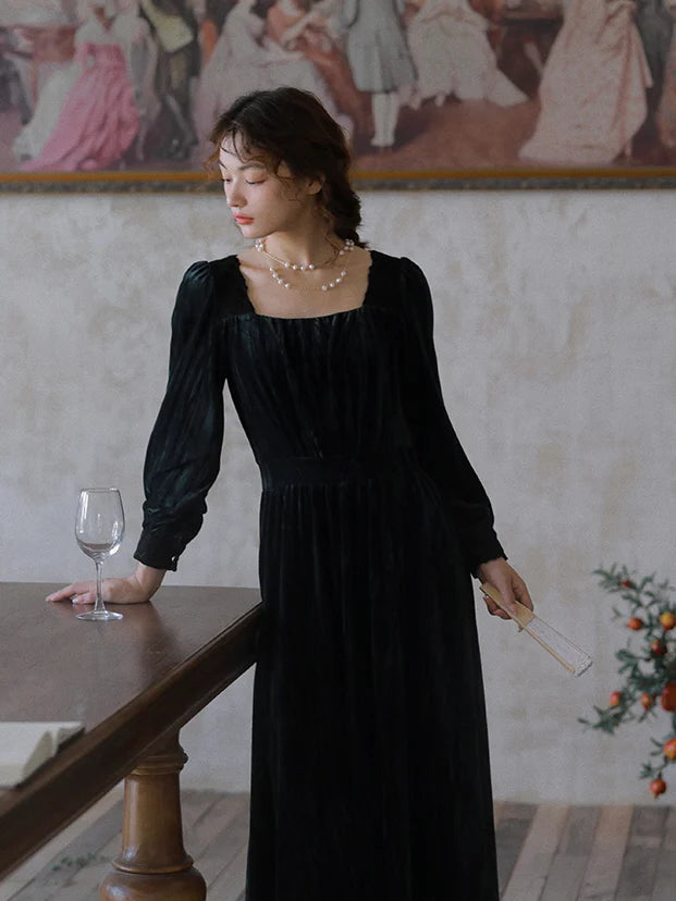 Black Velvet Charm Dress