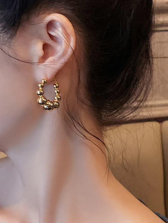 Elegant Big Circle Gold Earrings