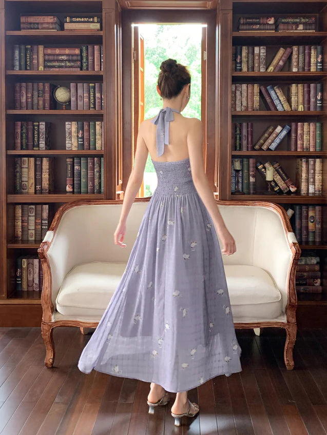 Lavender Bow Halter Dress