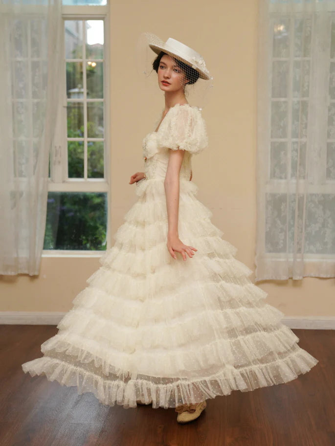 Ivory Princess Garden Ruffle Dress