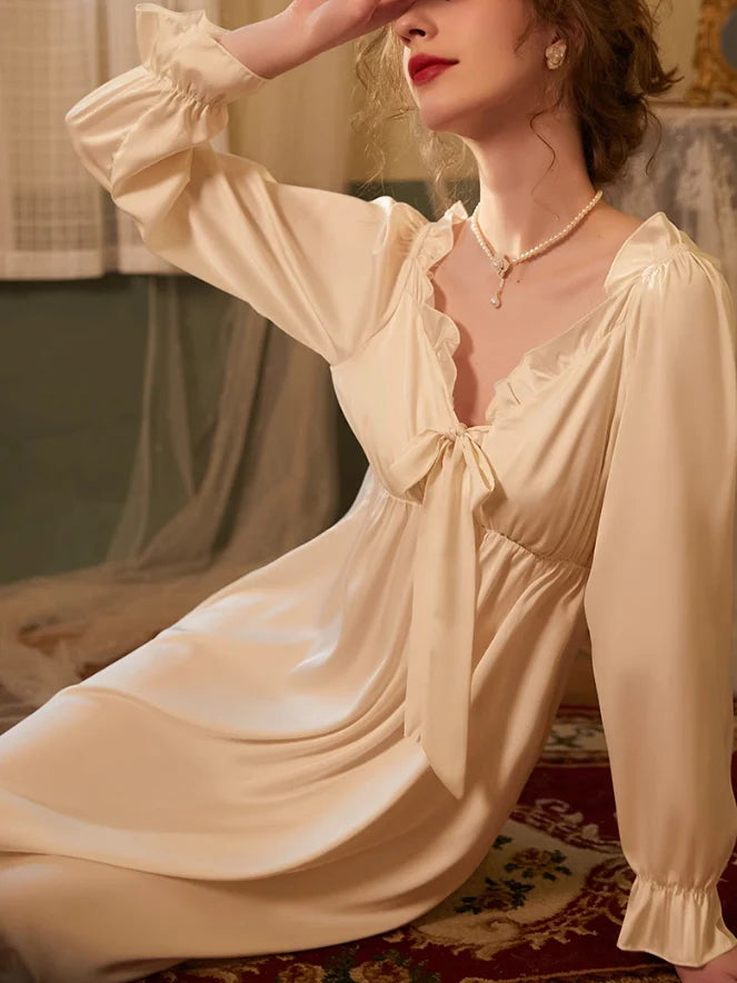 Romantic Cozy Long Sleeve Nightgown