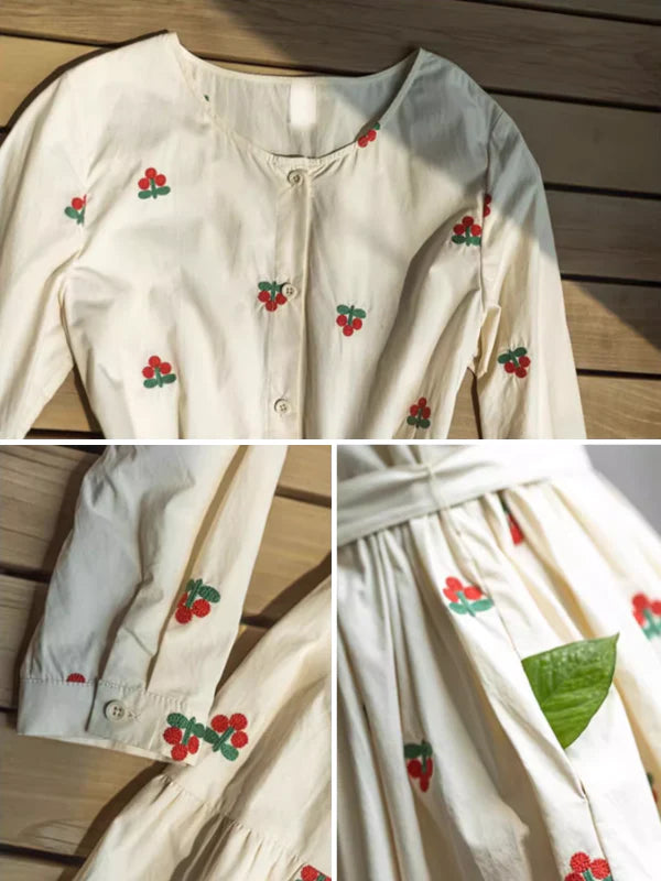 Springtime Serenade Embroidered Dress