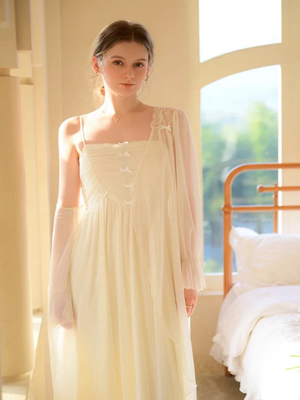 Whispering Yellow Ribbon Nightgown Set