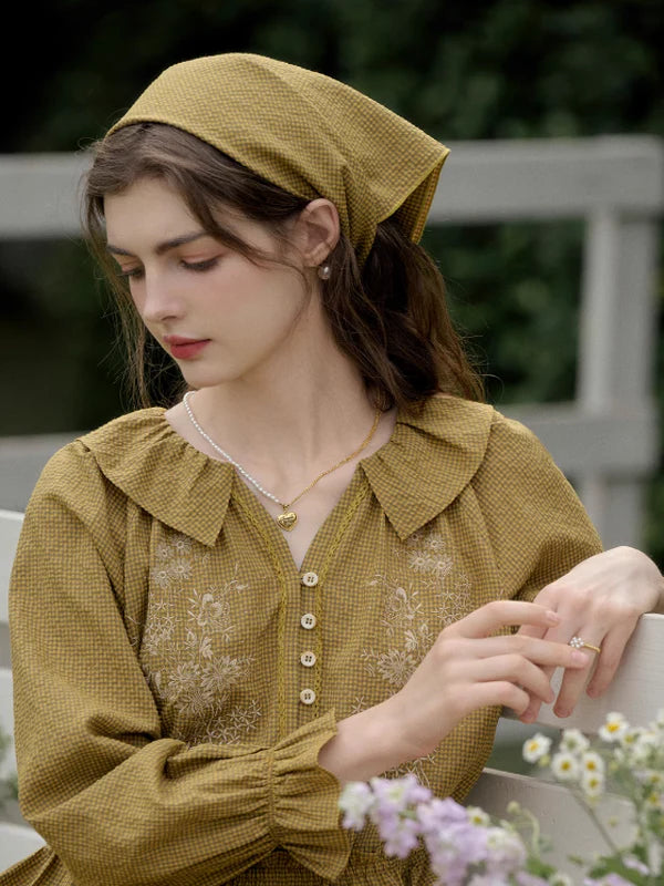 Floral Checkered Spring Dress