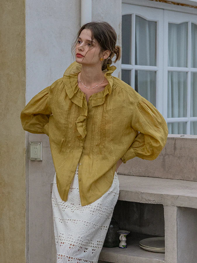 Golden Sunrise Ramie Blouse