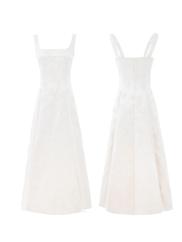 Ethereal Butterfly Embroidered Jacquard Dress