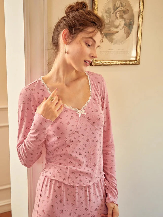 Pink Blossom Dream Floral Pajama Set