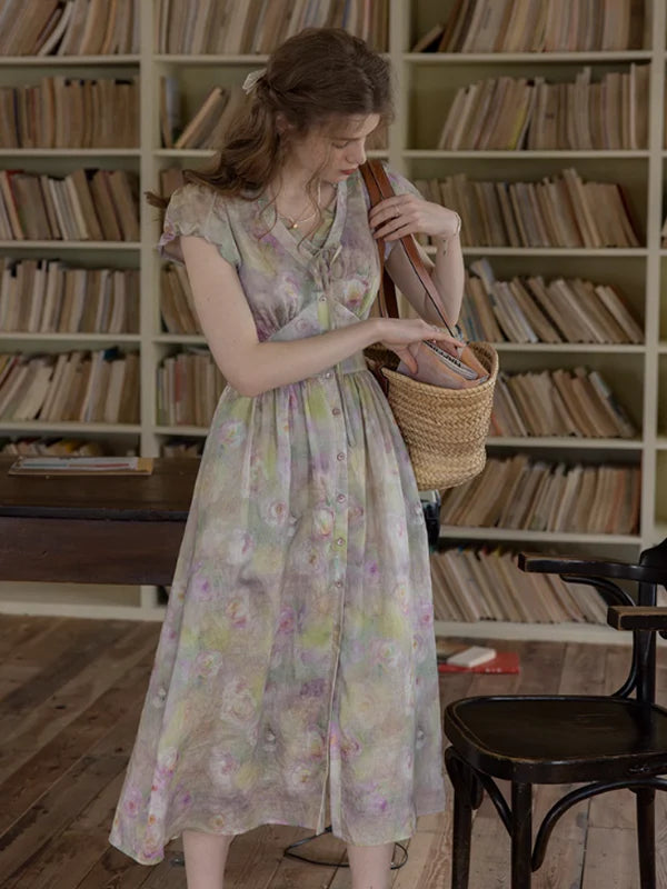 Serene Pastel Floral Dress