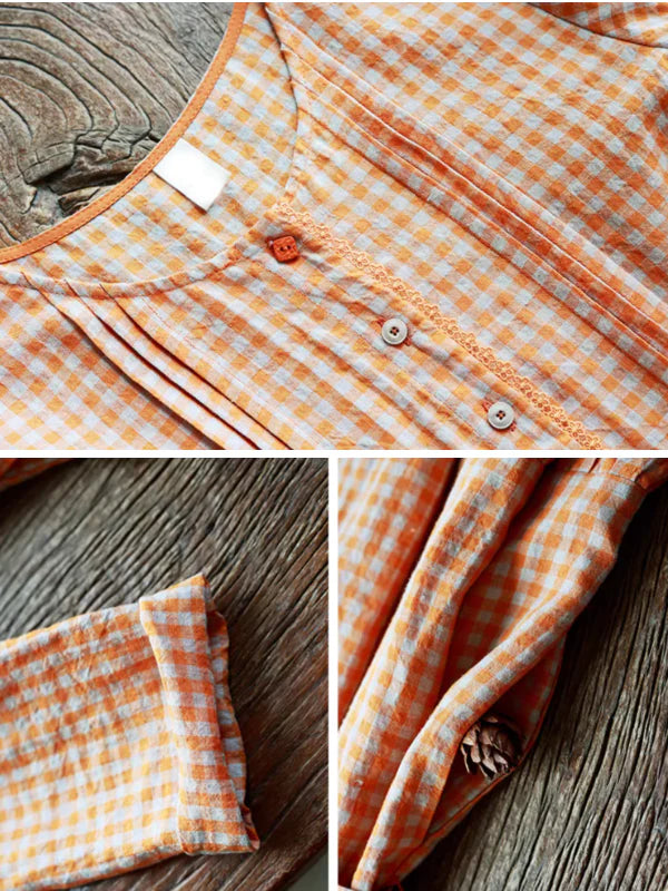 Sun-Kissed Spring Checkered Dress