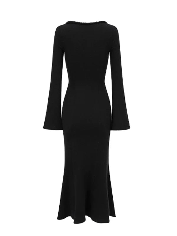 Classic Grace Black Cable Knit Dress