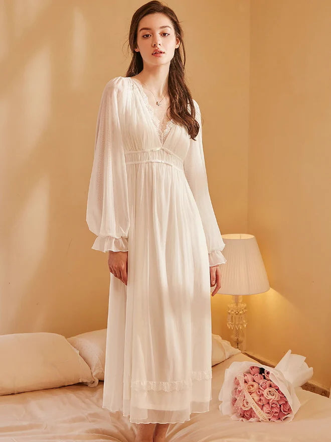 Ethereal Lace Off White Nightgown