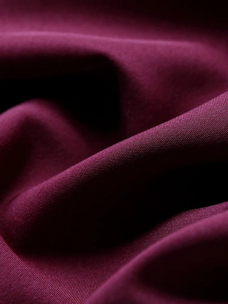 Elegant Red Tweed Pearl Button Dress