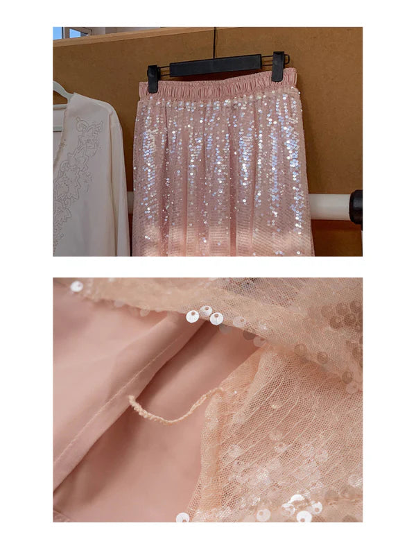 Moonlit Sparkle Sequin Tulle Skirt