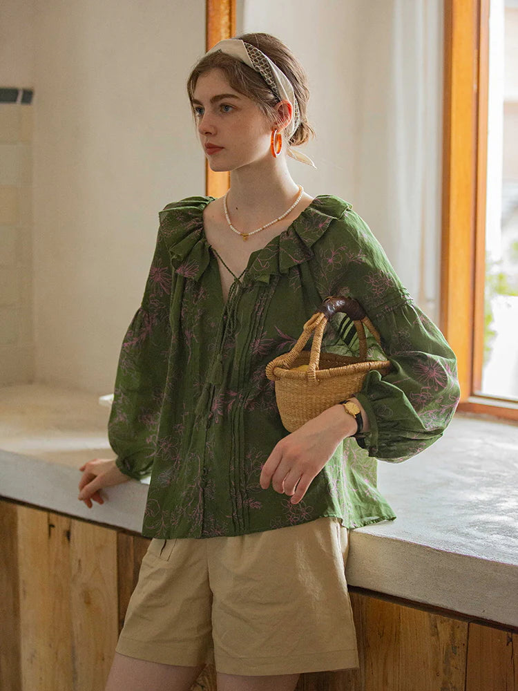 Lily's Cottage Charm Green Blouse