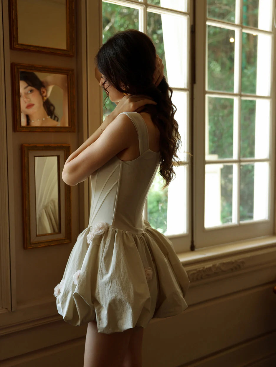 Light Pink Corset Bubble Hem Dress