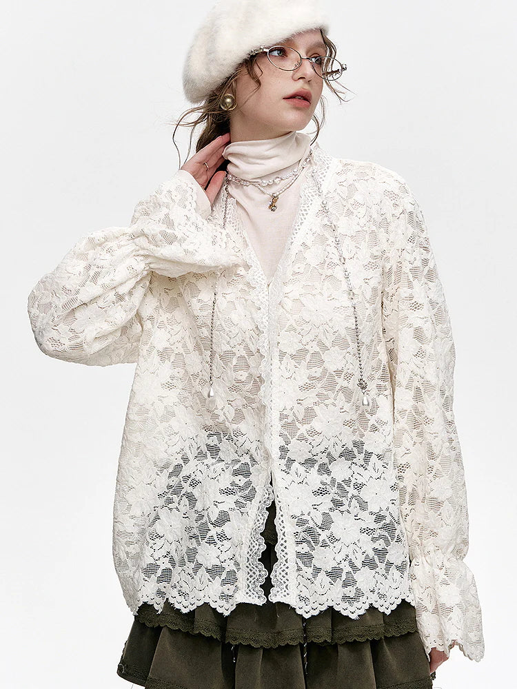 Ivory Lace Poise Blouse