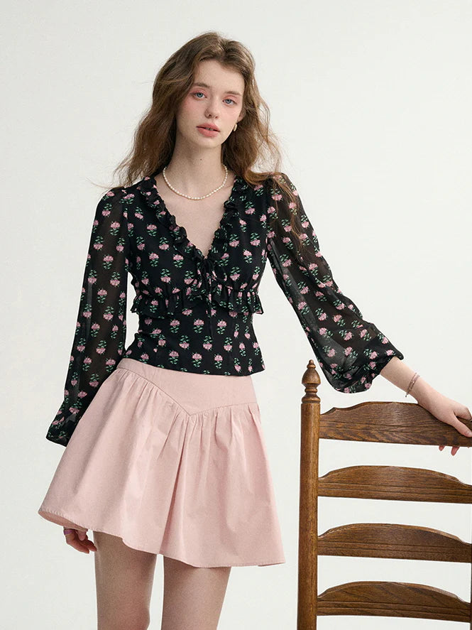 Midnight Rose Vintage Blouse