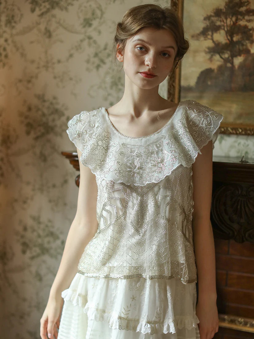 Emily's Vintage Beaded Elegance Top