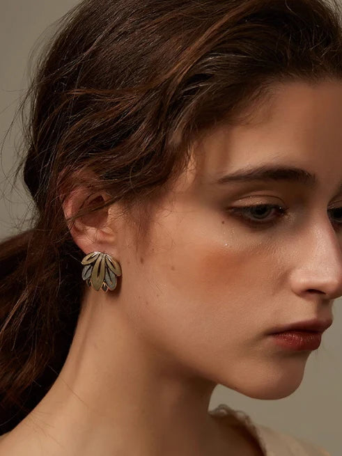 Vintage Leaf Stud Earrings