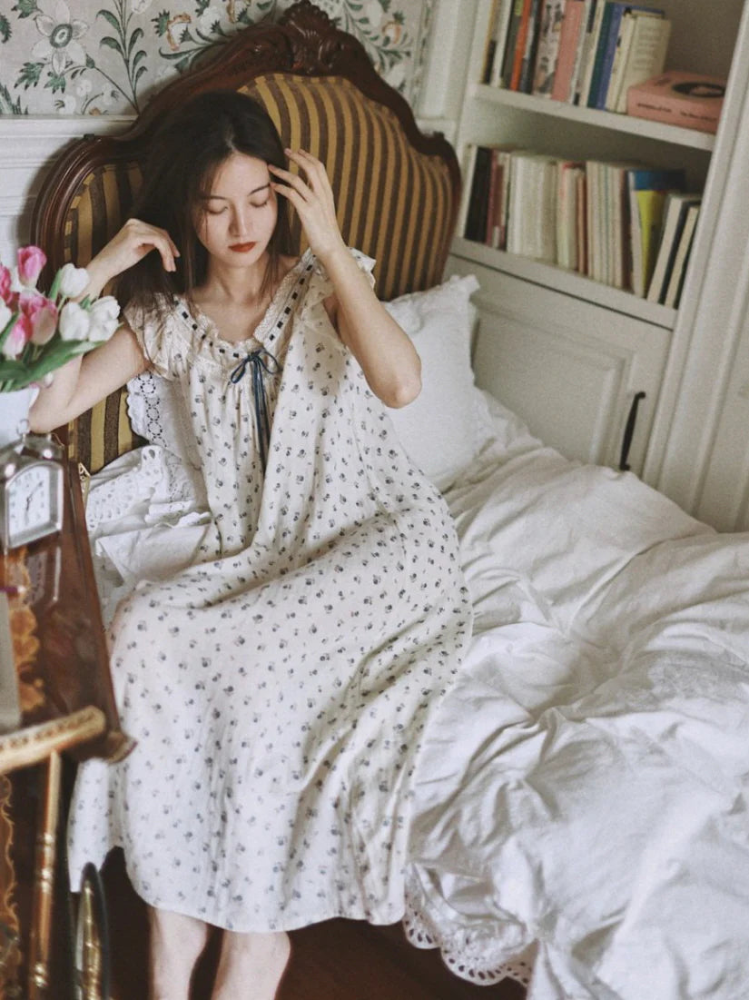 Bluebud Lace Ribbon Nightgown