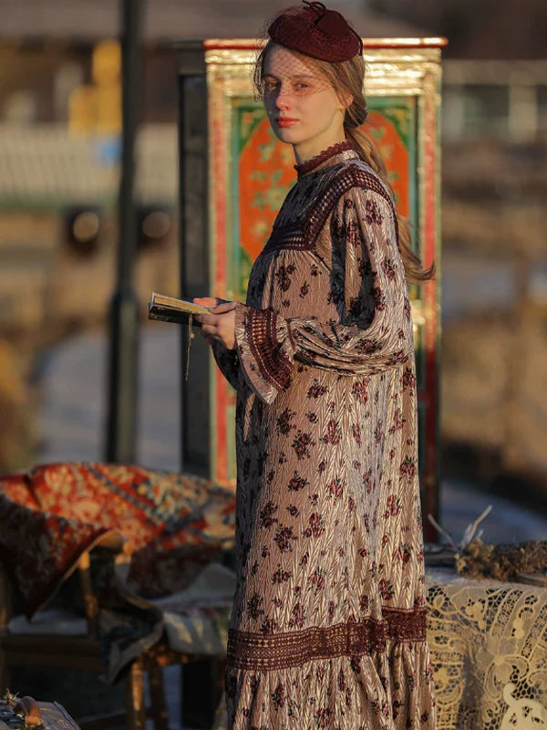 Wine Rose Lace in Dusk Dress