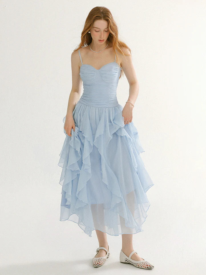 Fairy Whispers Light Blue Ruffle Dress