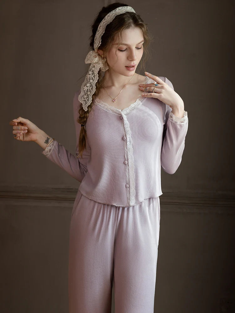Lavender Bloom Modal Pajama Set