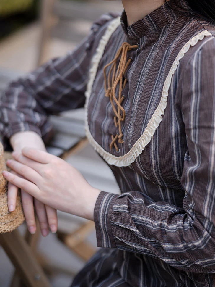 Charlotte's Breezy Brown Stripe Dress