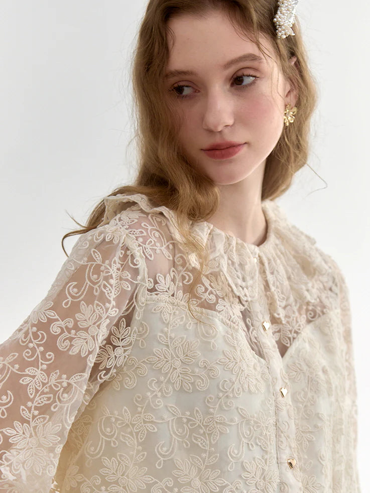 Vintage Lace Heart Blouse