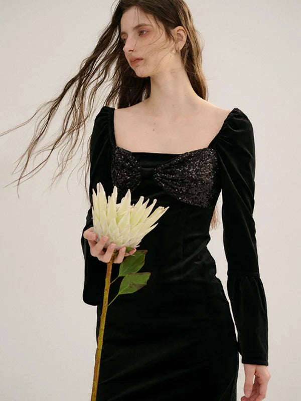 Starry Velvet Elegance Dress