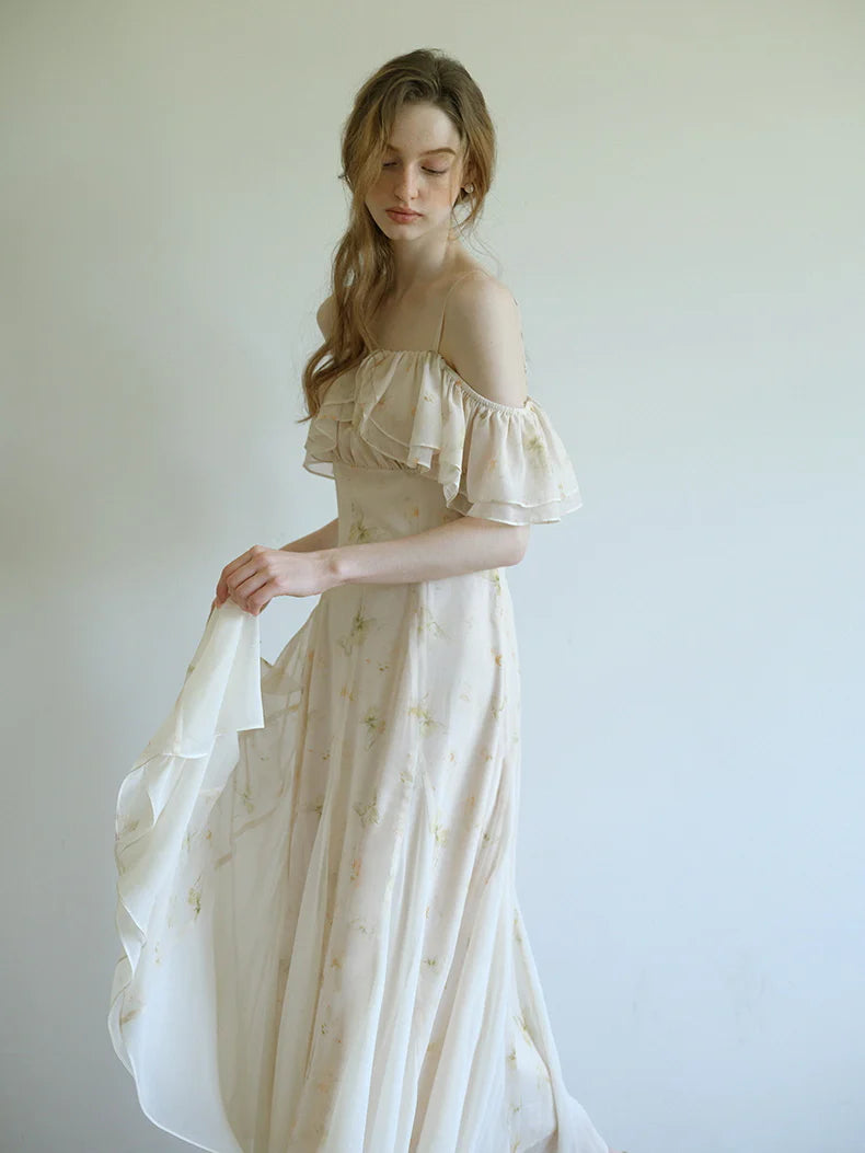 Ethereal Whispers Off-Shoulder Fairy Dress