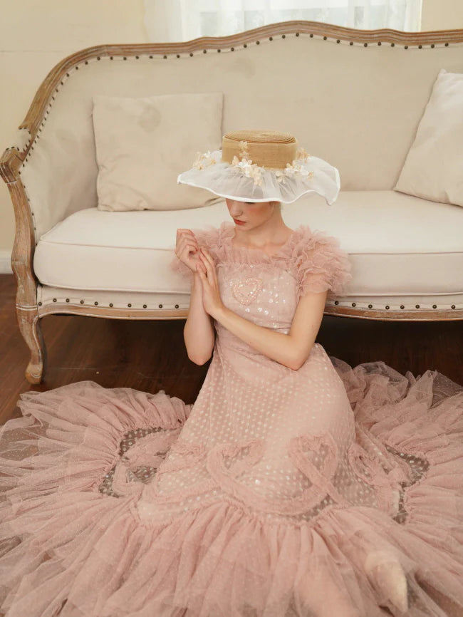 Blush Heart Ruffle Tulle Dress