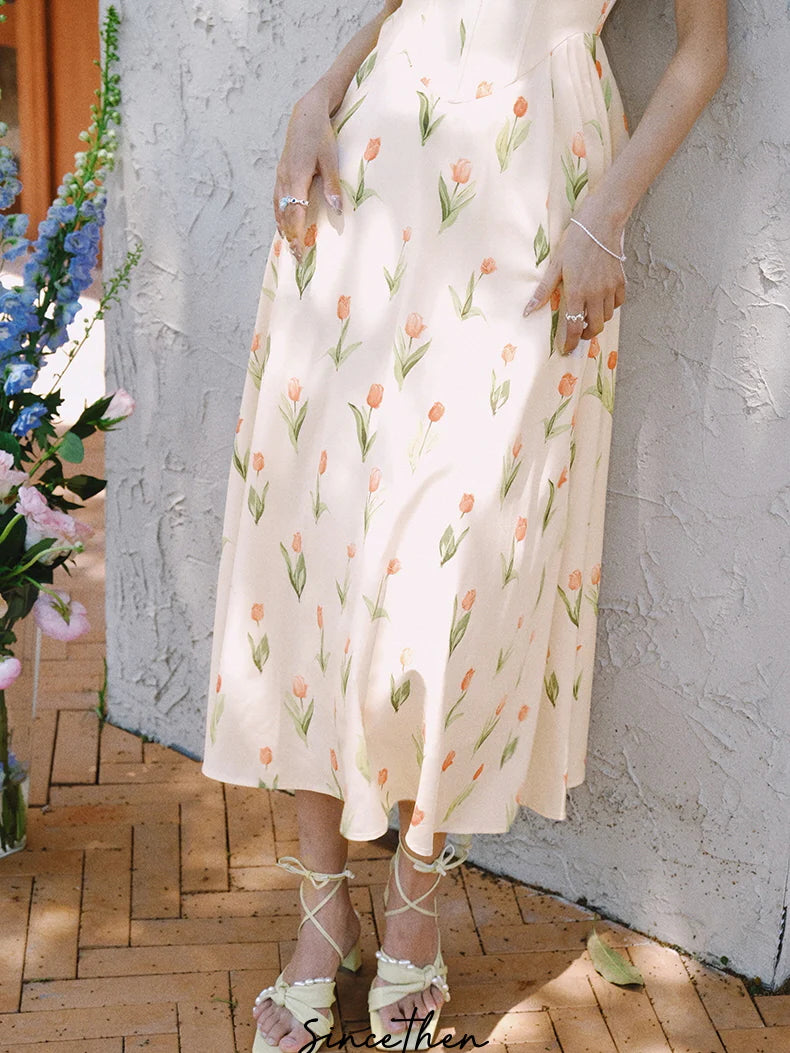 Ethereal Tulip Blossom Corset Dress