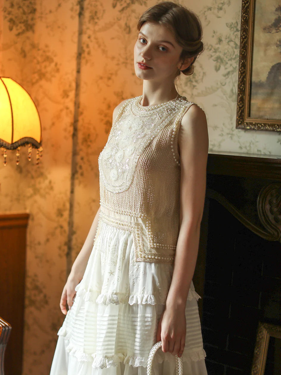 Olivia's Retro Flower Elegance Top