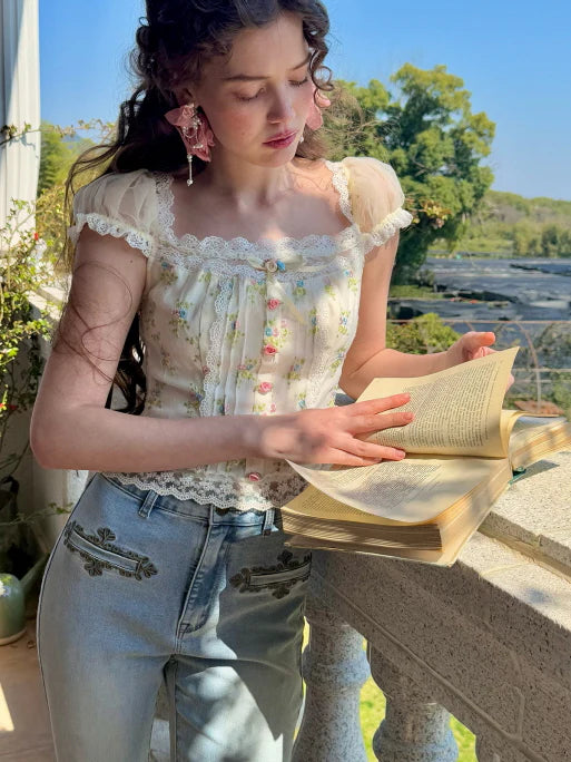 Floral Garden Lace Corset Top