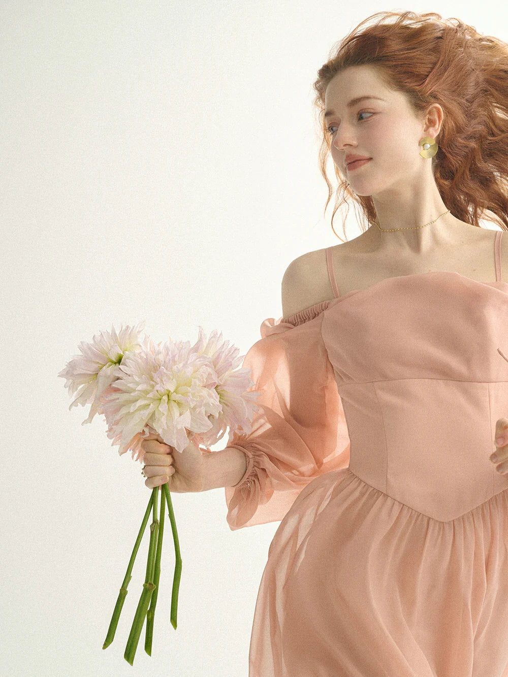 Enchanted Blush Off-Shoulder Gown