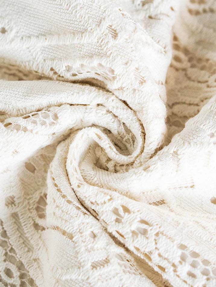 Ivory Lace Vintage Midi Dress