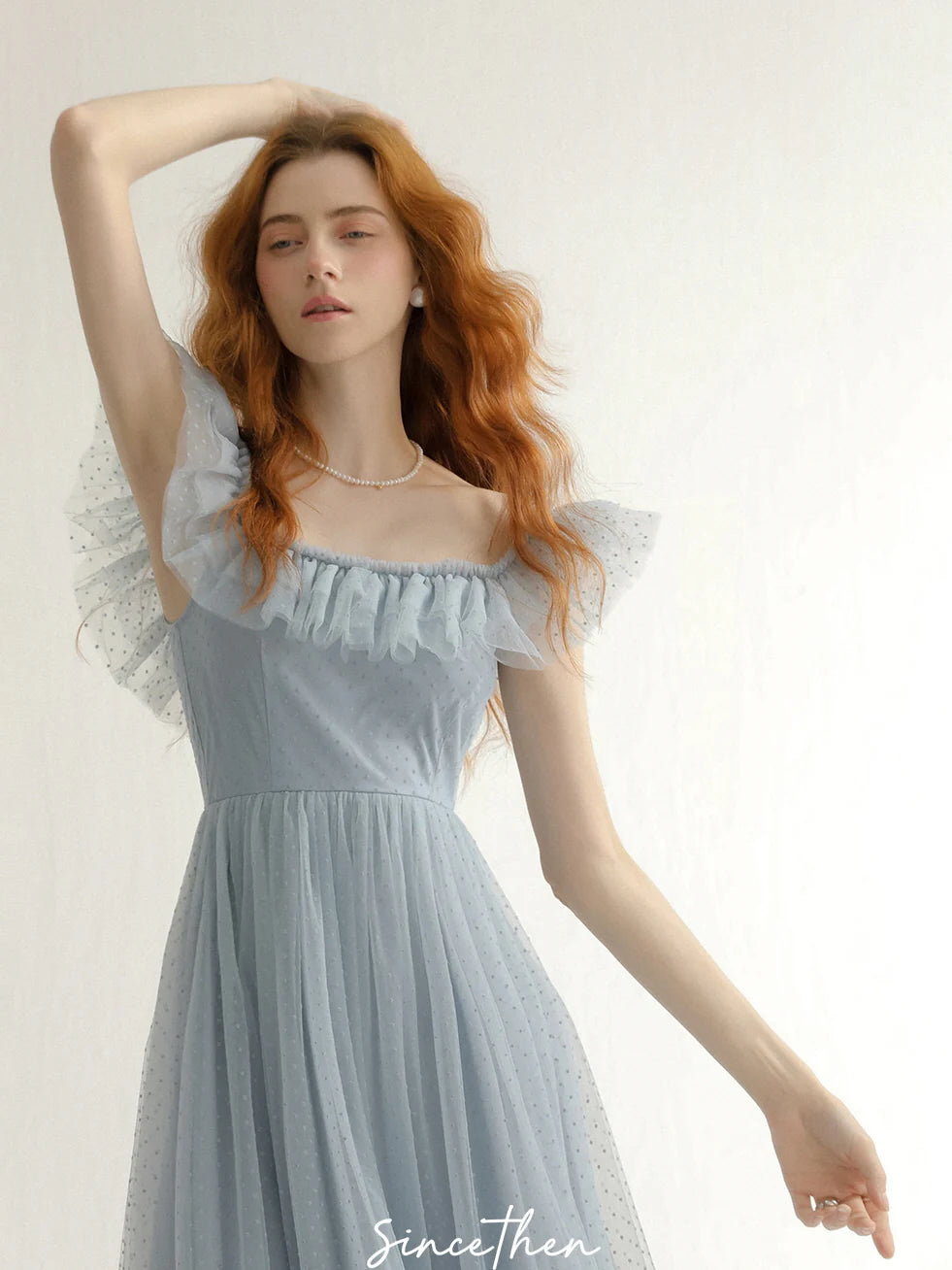 Fairy Ruffle Light Blue Tulle Dress